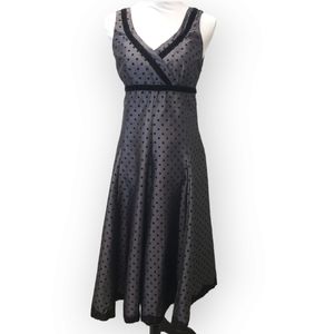 Lanvie PolkaDot Taffeta Velvet Dress Size 6